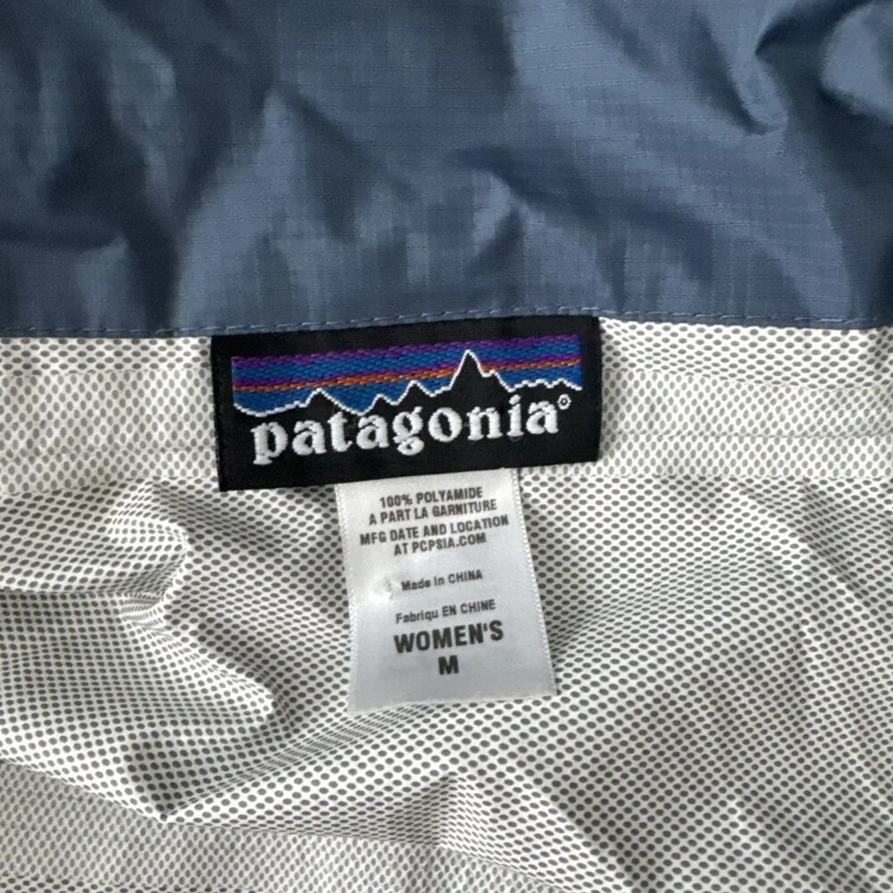 Patagonia Hooded Trench Raincoat Torrentshell Women's Blue Size M - Picture 4 of 7